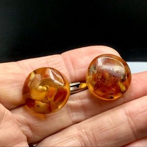 🌺Rare 1930’s Russian Amber Cuff Links